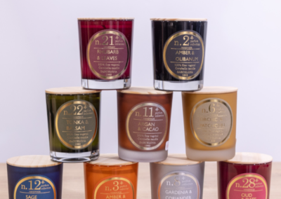 Gamme de bougies parfumées en cire naturelle